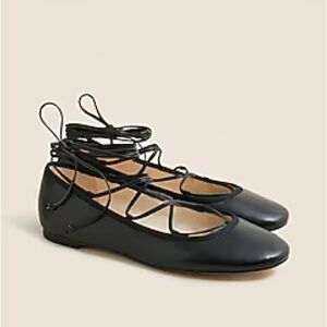Andi lace-up ballet flats in leather